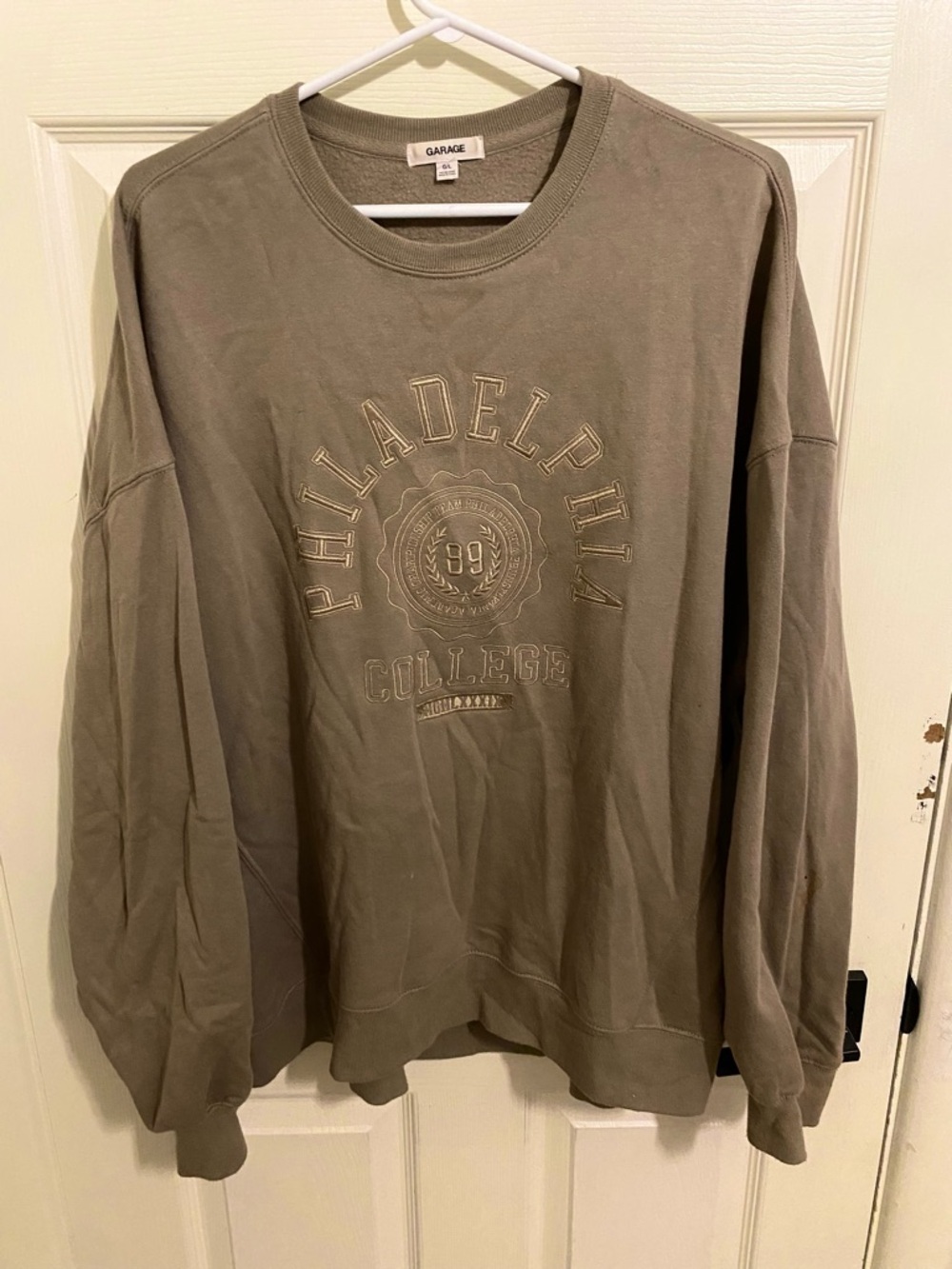 Garage Oversized brown vintage embroidered sweatshirt